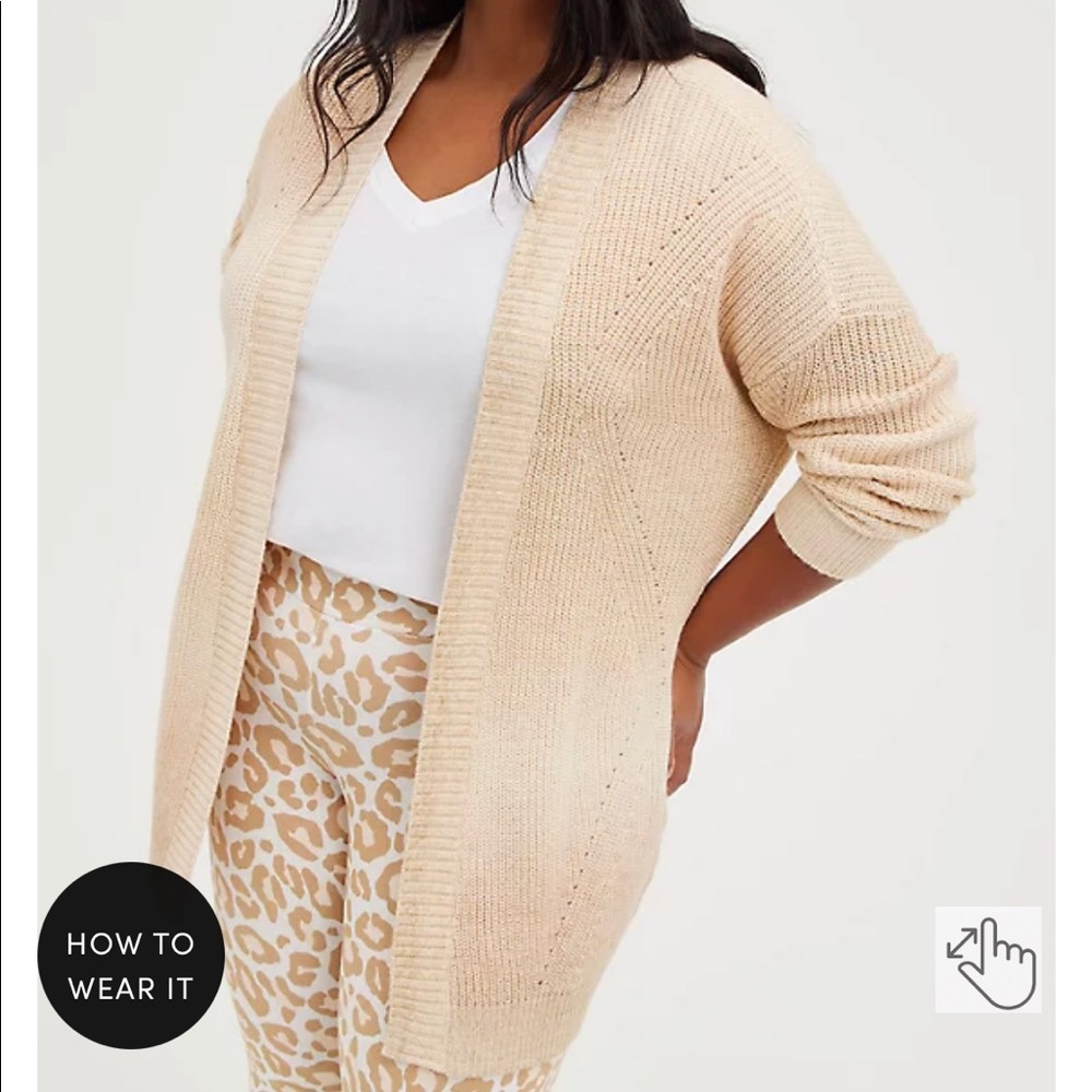 NWT TORRID Open Front Cardigan Sweater / Size 1X / Tan